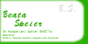 beata speier business card